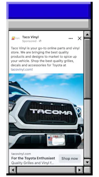 toyota tacoma facebook ad