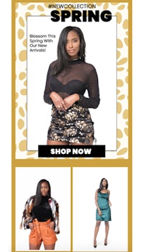 a flyer for the spring collection of women's clothing