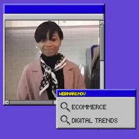 a computer screen with a woman's face on it