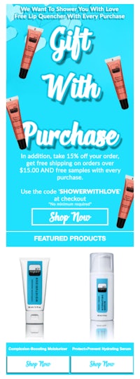 a flyer with a gift with purchase