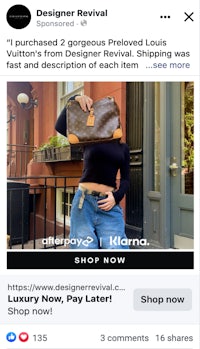 louis vuitton facebook ad