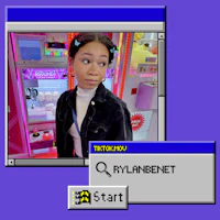 a picture of a girl with a computer screen