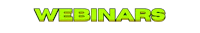 the word webinars on a black background