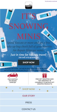 it's snowing minis email