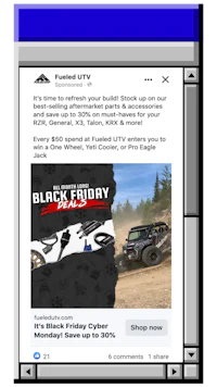 a black friday ad with an image of a jeep