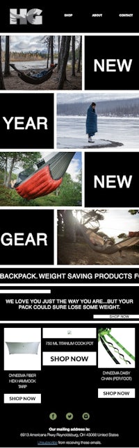 hg new year gear website design